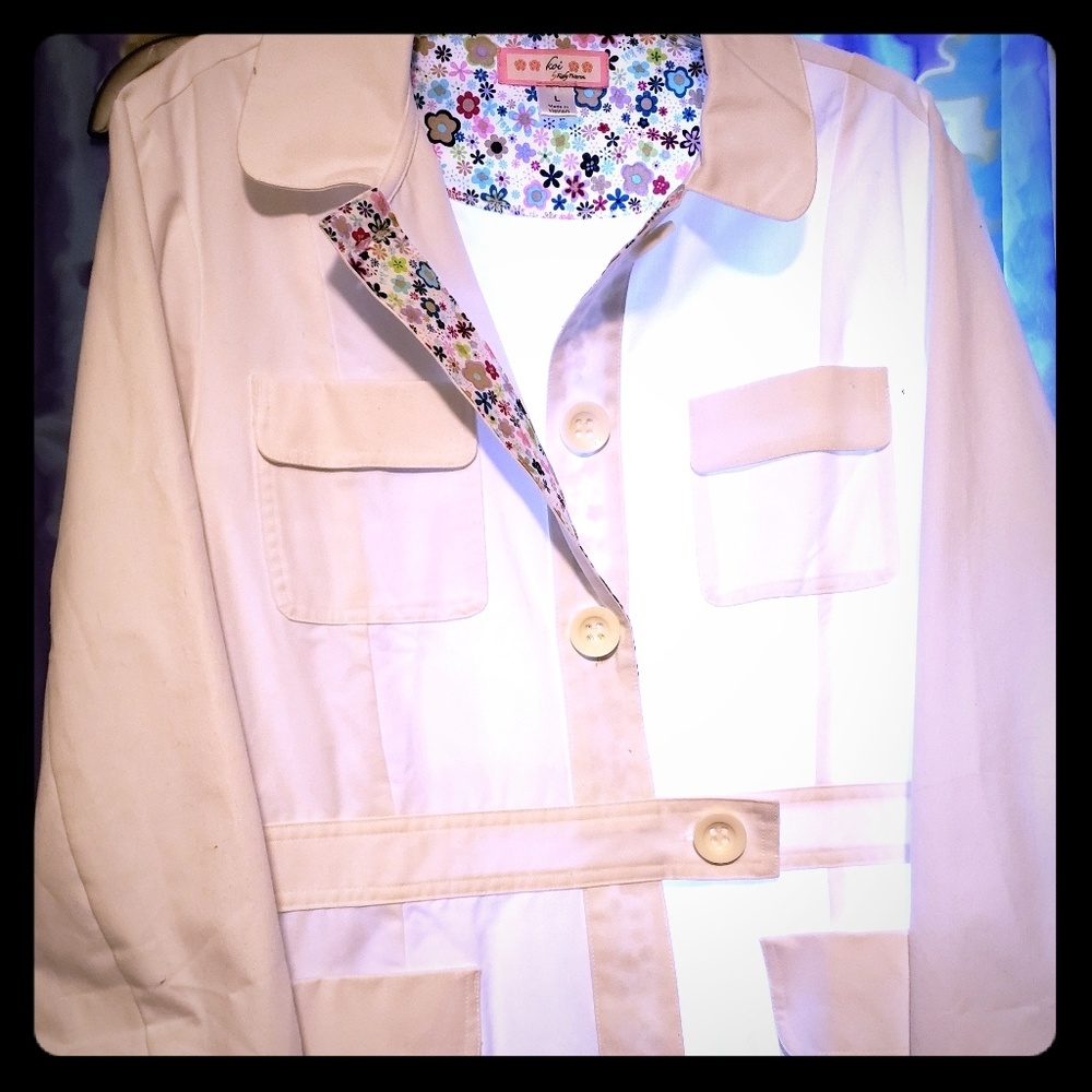 Large Koi Lab Coat Fitted Waist